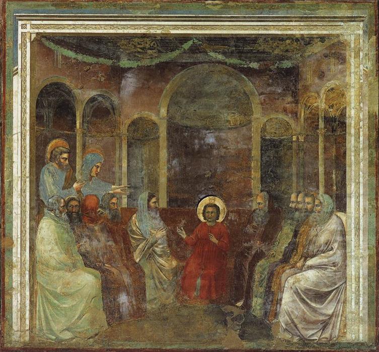 Wikioo.org – La Enciclopedia de las Bellas Artes - Pintura, Obras de arte de Giotto Di Bondone - Cristo entre los doctores