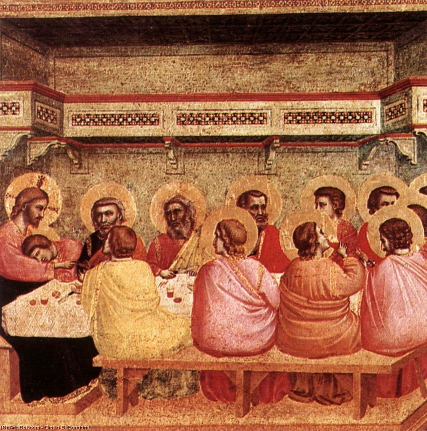 Wikioo.org – L'Enciclopedia delle Belle Arti - Pittura, Opere di Giotto Di Bondone - L Ultima Cena