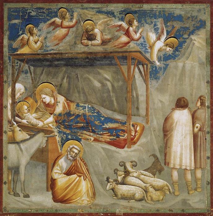 Wikioo.org – La Enciclopedia de las Bellas Artes - Pintura, Obras de arte de Giotto Di Bondone - Navidad nacimiento  todaclasede  Jesús