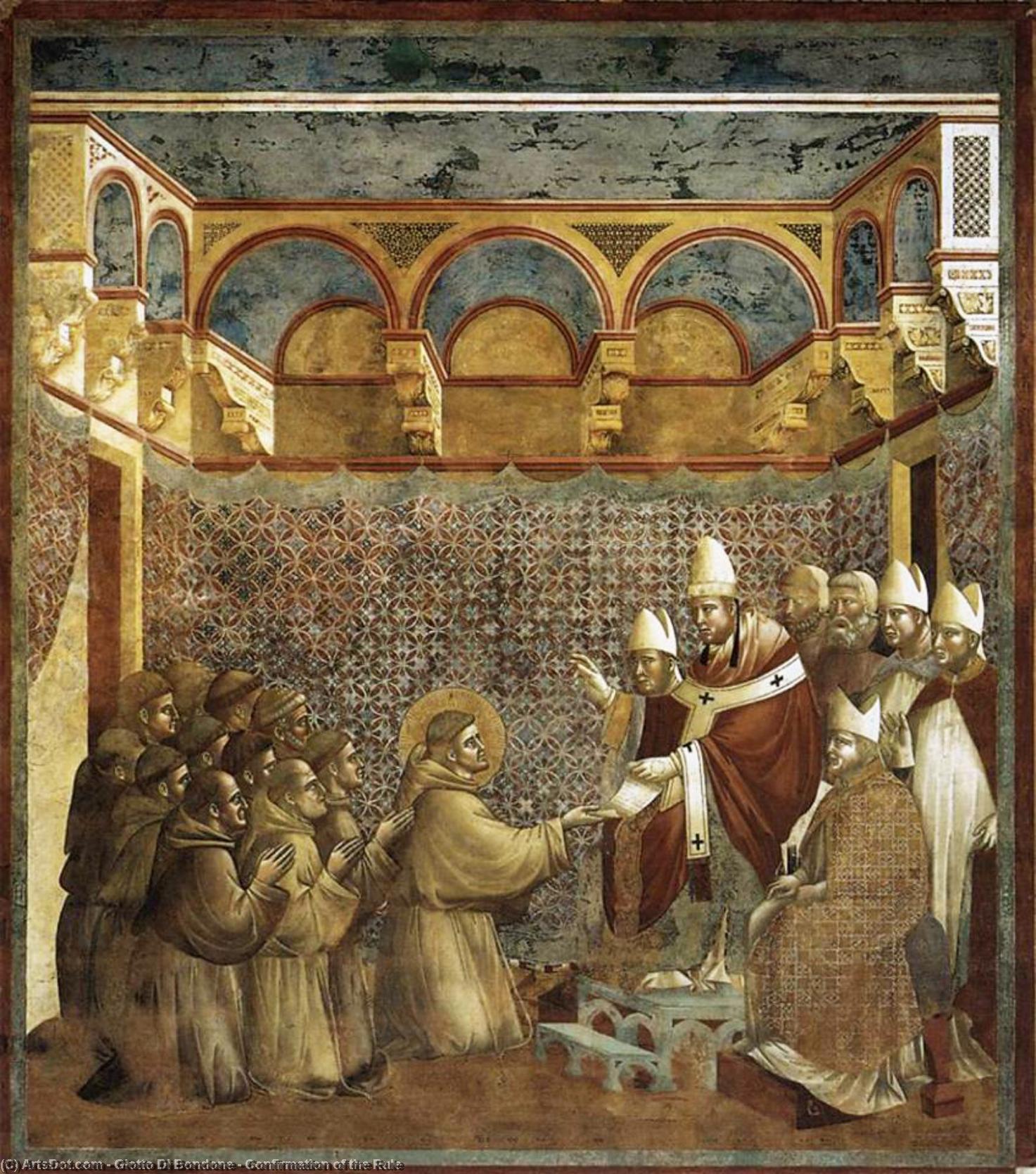 Wikioo.org – La Enciclopedia de las Bellas Artes - Pintura, Obras de arte de Giotto Di Bondone - La confirmación de la Regla