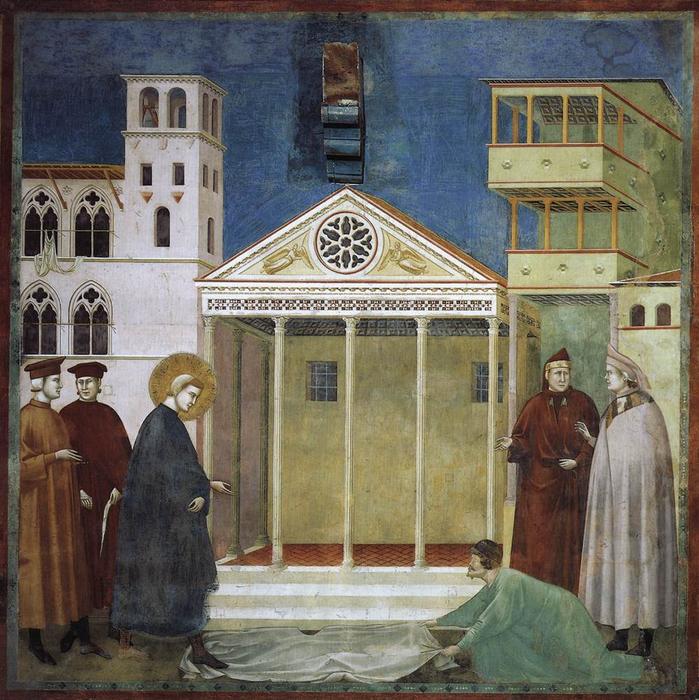 Wikioo.org - The Encyclopedia of Fine Arts - Painting, Artwork by Giotto Di Bondone - St. Francis Honoured by a Simple Man