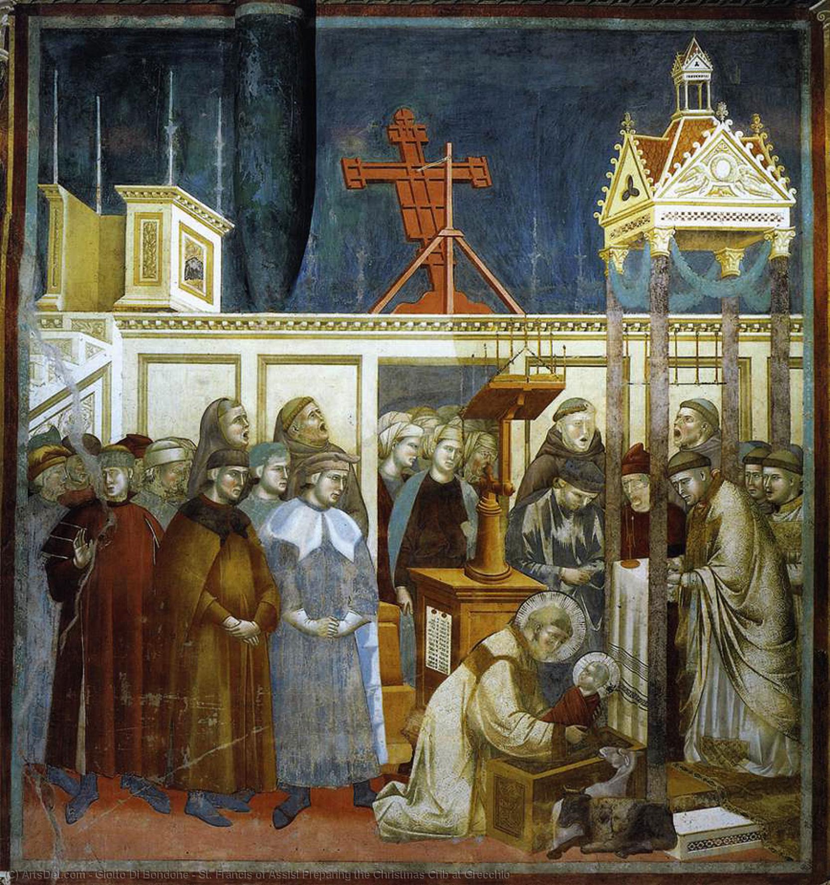 WikiOO.org - אנציקלופדיה לאמנויות יפות - ציור, יצירות אמנות Giotto Di Bondone - St. Francis of Assisi Preparing the Christmas Crib at Grecchio