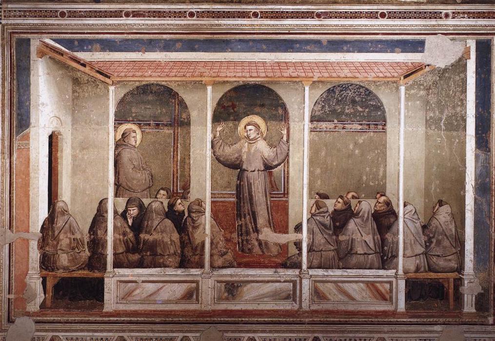 WikiOO.org - Encyclopedia of Fine Arts - Maleri, Artwork Giotto Di Bondone - St. Francis Appears to St. Anthony in Arles