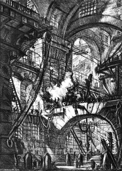 Wikioo.org - The Encyclopedia of Fine Arts - Painting, Artwork by Giovanni Battista Piranesi - The Prisons (plate V)