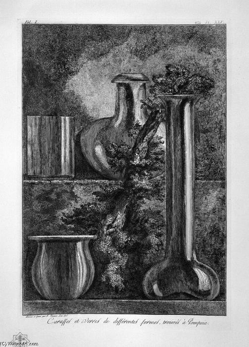 Wikioo.org - The Encyclopedia of Fine Arts - Painting, Artwork by Giovanni Battista Piranesi - Bottles and glasses, found at Pompeii