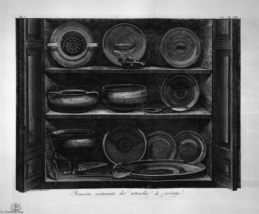 Wikoo.org - موسوعة الفنون الجميلة - اللوحة، العمل الفني Giovanni Battista Piranesi - Cabinet containing household utensils