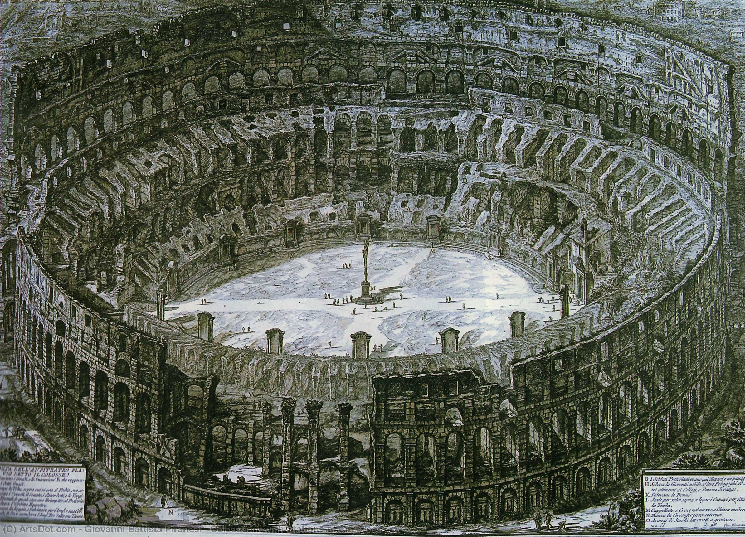 WikiOO.org - Енциклопедия за изящни изкуства - Живопис, Произведения на изкуството Giovanni Battista Piranesi - Colosseum with Stations of the Cross