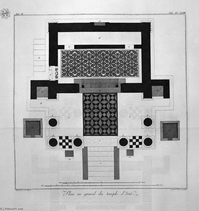 Wikioo.org - The Encyclopedia of Fine Arts - Painting, Artwork by Giovanni Battista Piranesi - Floor plan for the great Temple of Isis