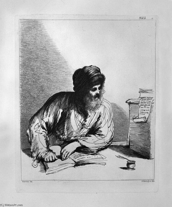 WikiOO.org - 백과 사전 - 회화, 삽화 Giovanni Battista Piranesi - Old to the desk (half length) by Guercino