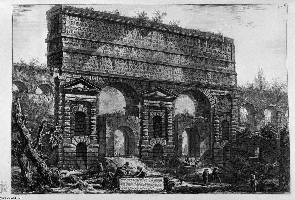 Wikioo.org - The Encyclopedia of Fine Arts - Painting, Artwork by Giovanni Battista Piranesi - Remains of aqueducts Neroniani