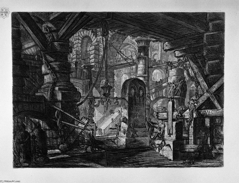 Wikioo.org - The Encyclopedia of Fine Arts - Painting, Artwork by Giovanni Battista Piranesi - The Pier with Chains