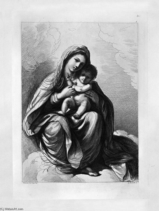 Wikioo.org - The Encyclopedia of Fine Arts - Painting, Artwork by Giovanni Battista Piranesi - The Virgin and Child seated on the clouds of blessing, by Guercino