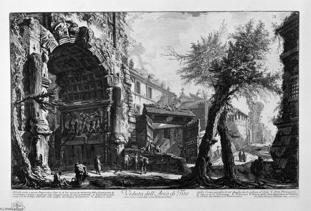 Wikioo.org - The Encyclopedia of Fine Arts - Painting, Artwork by Giovanni Battista Piranesi - View of the Arch of Titus