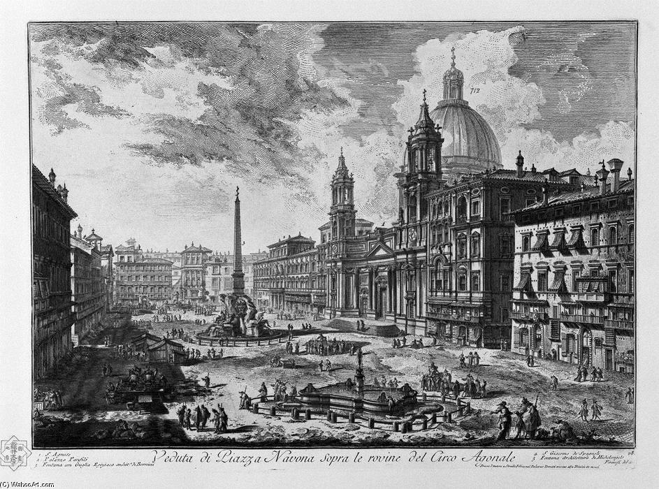 Wikioo.org - The Encyclopedia of Fine Arts - Painting, Artwork by Giovanni Battista Piranesi - View of the Piazza della Rotonda