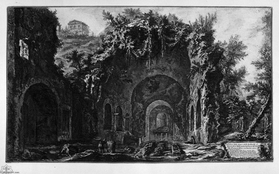 Wikioo.org - The Encyclopedia of Fine Arts - Painting, Artwork by Giovanni Battista Piranesi - View of the Temple of Camene