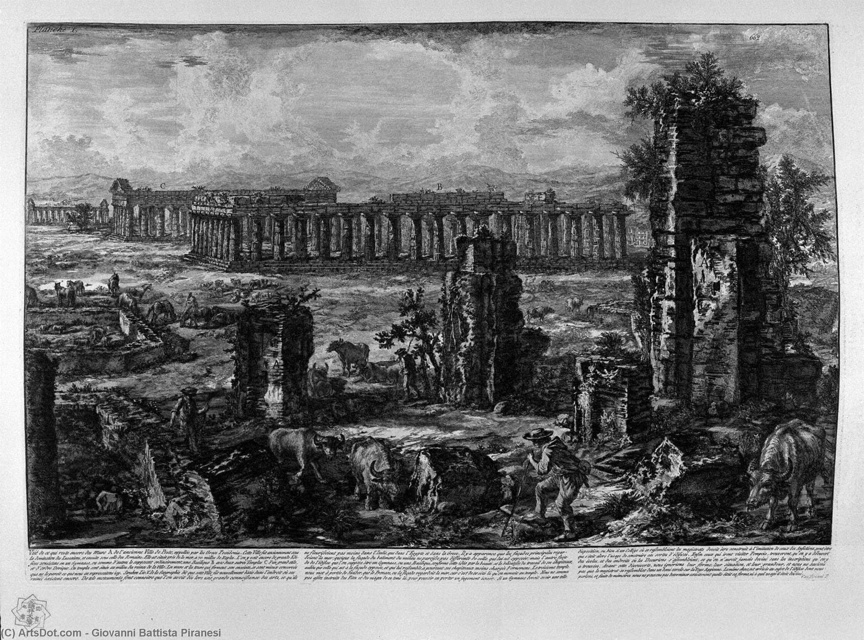 Wikioo.org - The Encyclopedia of Fine Arts - Painting, Artwork by Giovanni Battista Piranesi - View the remains of the Forum of Nerva
