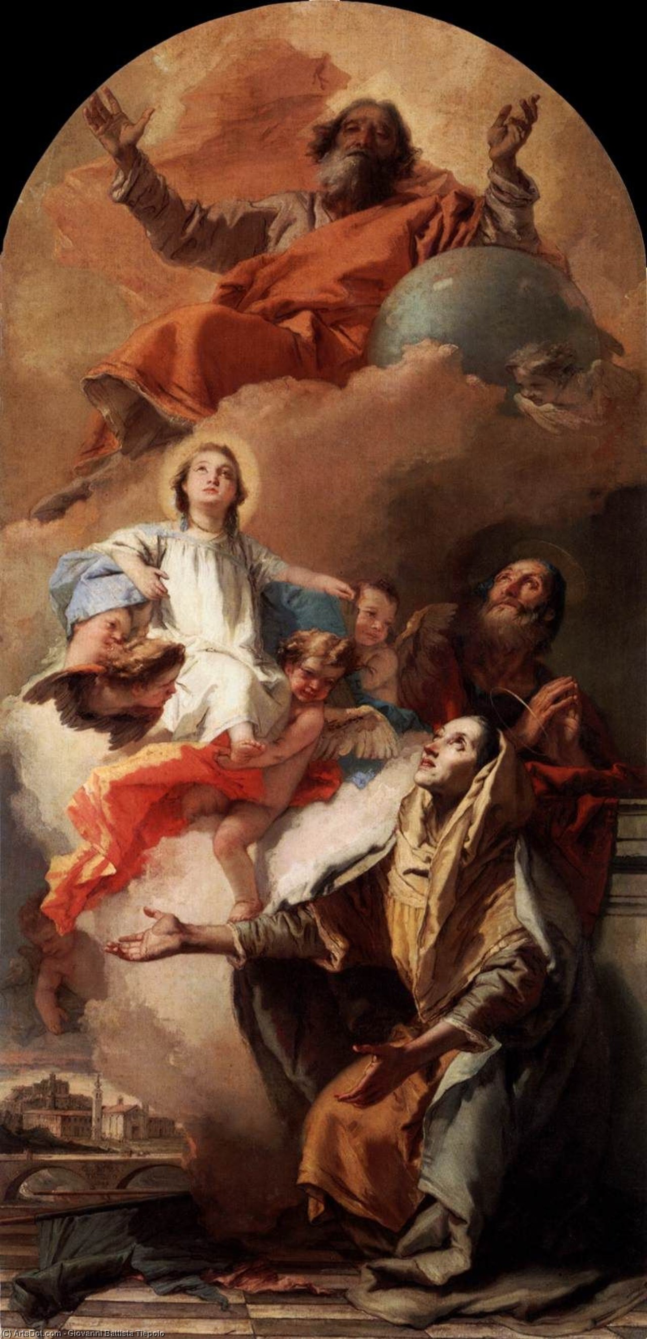 WikiOO.org - Enciklopedija dailės - Tapyba, meno kuriniai Giovanni Battista Tiepolo - St. Anne's Vision