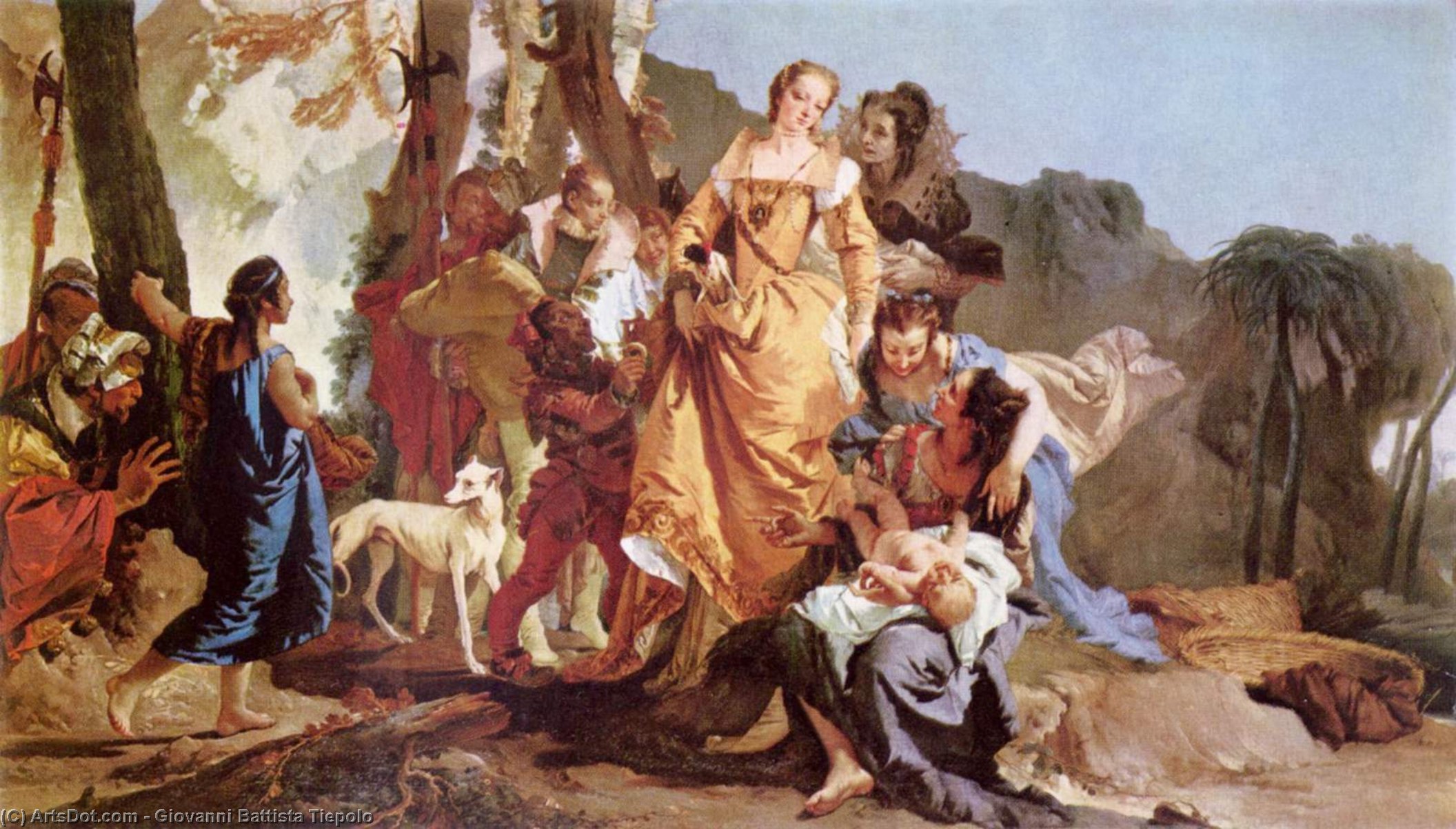 Wikioo.org – L'Encyclopédie des Beaux Arts - Peinture, Oeuvre de Giovanni Battista Tiepolo - Moïse sauvé des eaux