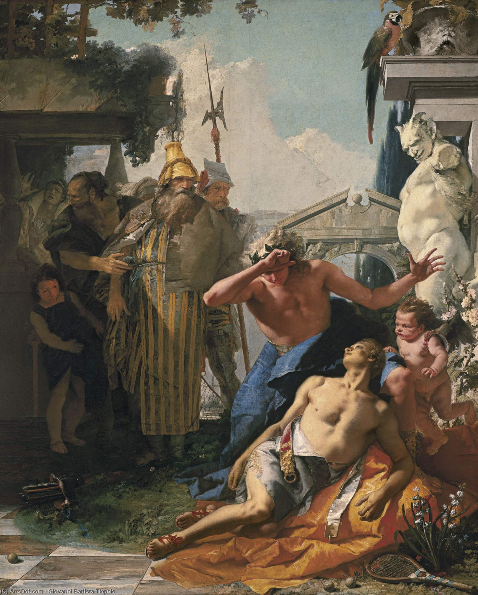 Wikioo.org - The Encyclopedia of Fine Arts - Painting, Artwork by Giovanni Battista Tiepolo - The Death of Hyacinthus