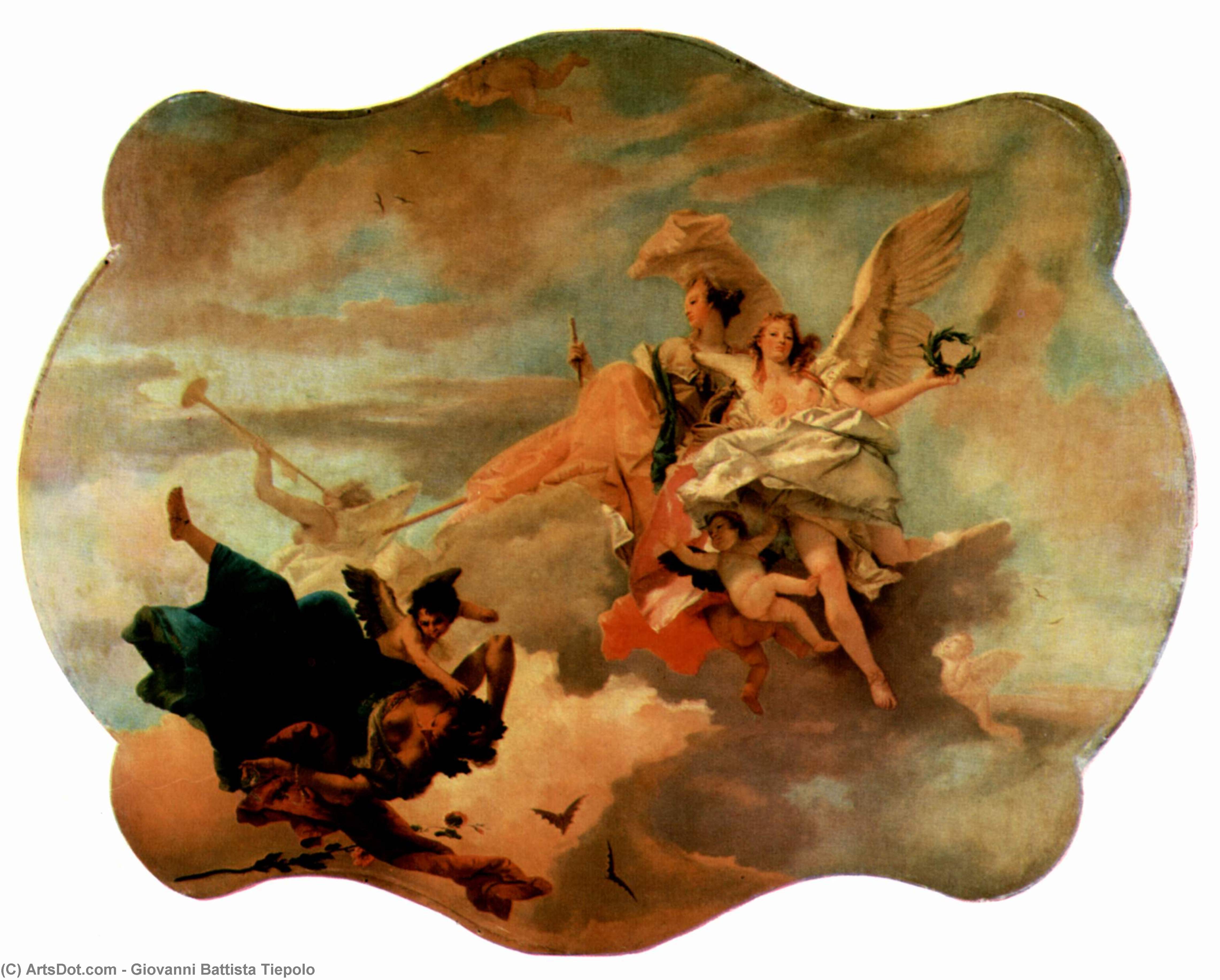 Wikioo.org – La Enciclopedia de las Bellas Artes - Pintura, Obras de arte de Giovanni Battista Tiepolo - El triunfo de la Fortaleza y sapiencia