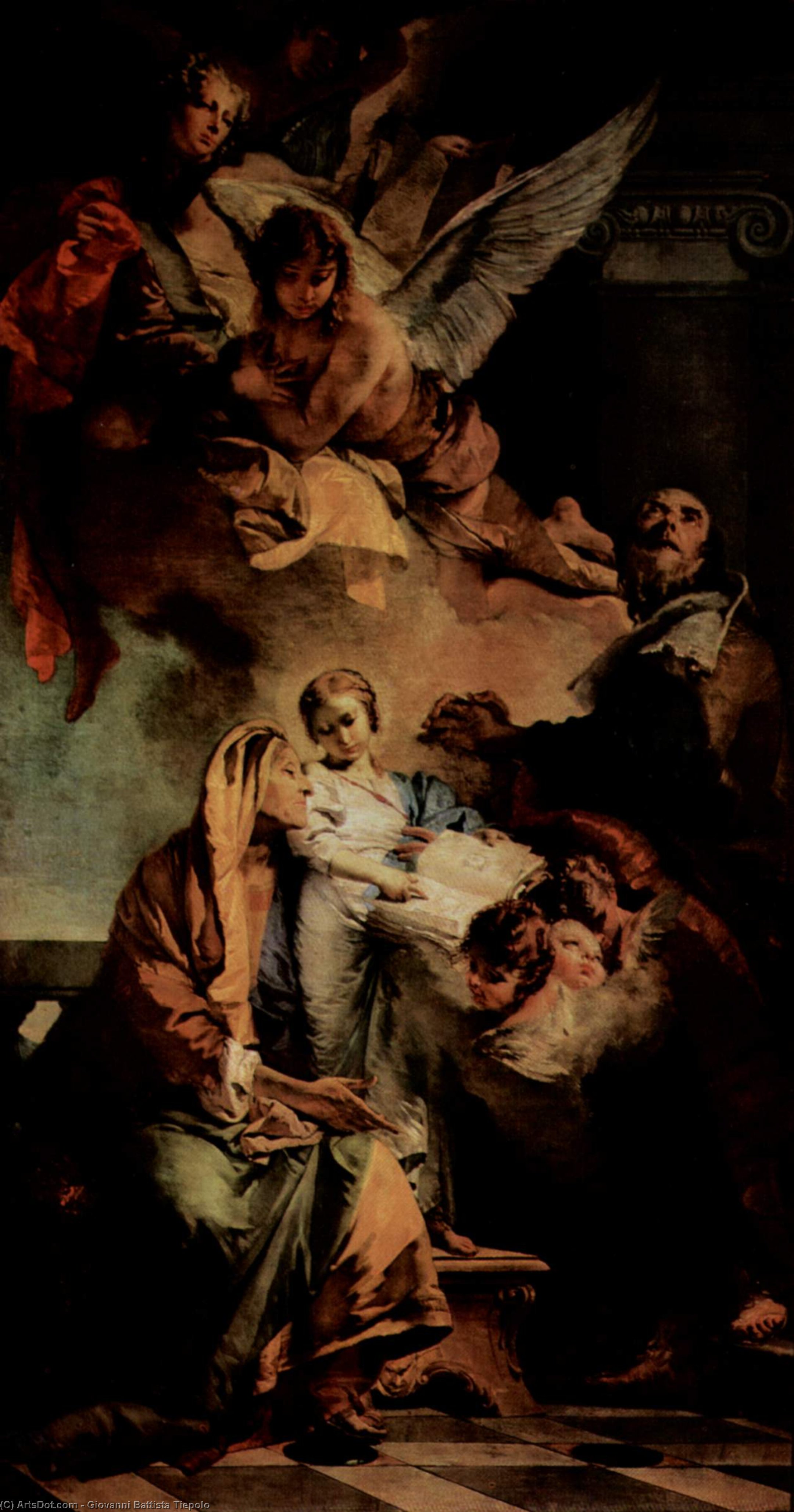Wikioo.org - The Encyclopedia of Fine Arts - Painting, Artwork by Giovanni Battista Tiepolo - The Education of the Virgin