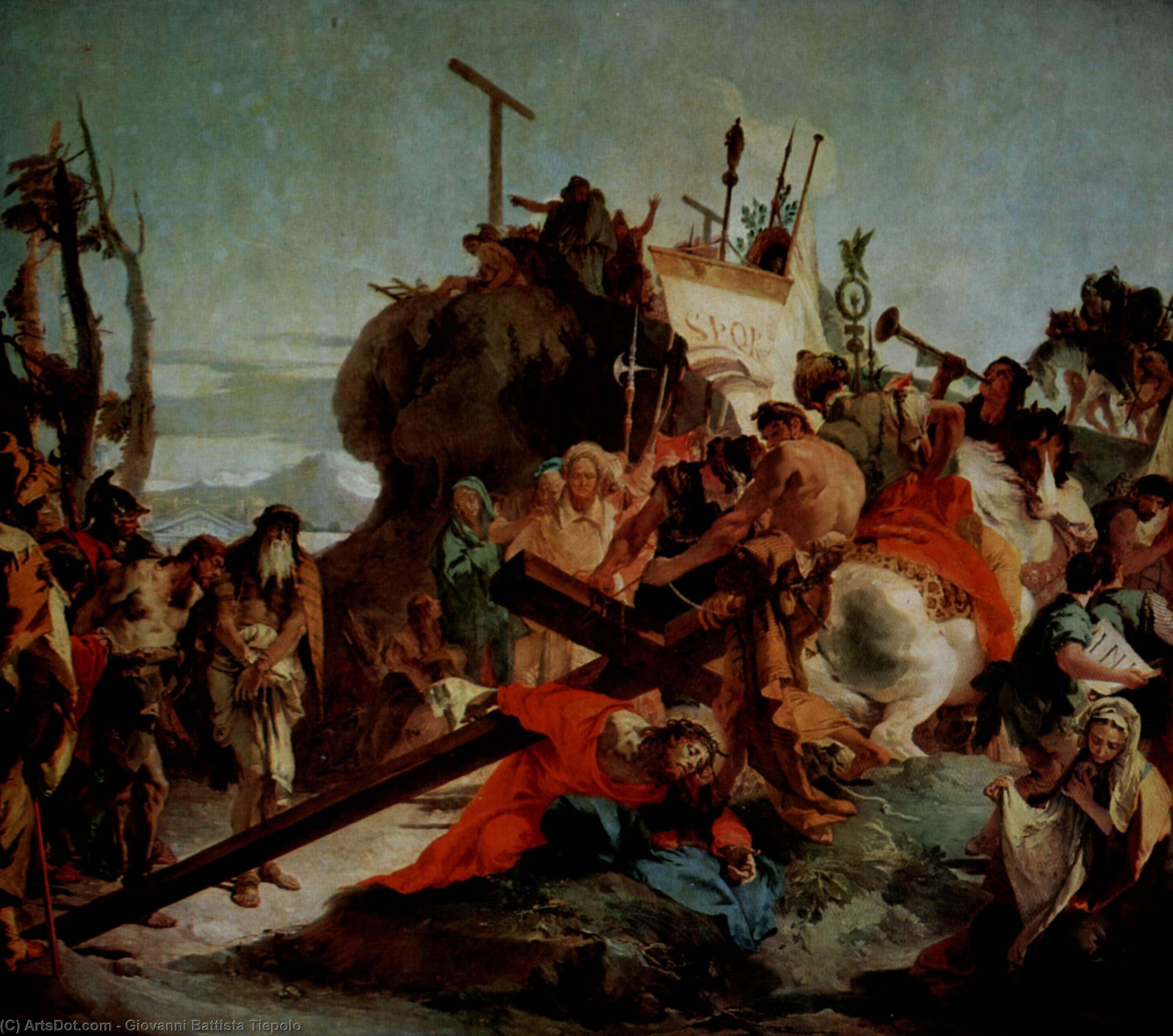 WikiOO.org - Enciklopedija dailės - Tapyba, meno kuriniai Giovanni Battista Tiepolo - Christ on the Road to Calvary