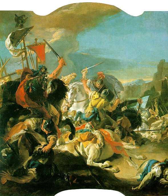 Wikoo.org - موسوعة الفنون الجميلة - اللوحة، العمل الفني Giovanni Battista Tiepolo - Battle of Vercellae