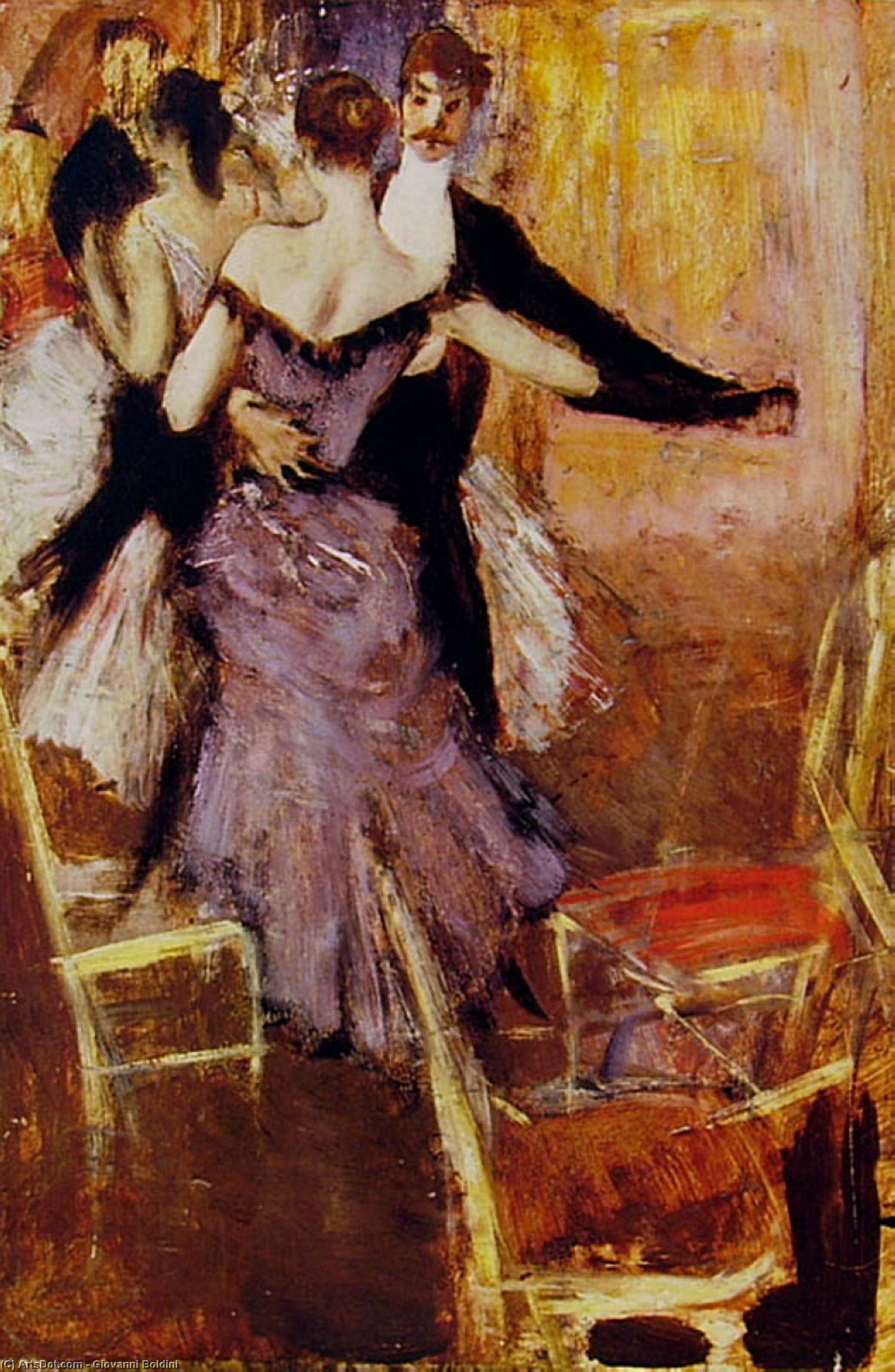 Wikioo.org - The Encyclopedia of Fine Arts - Painting, Artwork by Giovanni Boldini - Ballerina in Mauve