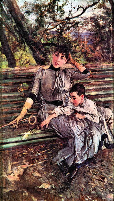 Wikioo.org - The Encyclopedia of Fine Arts - Painting, Artwork by Giovanni Boldini - In the Garden