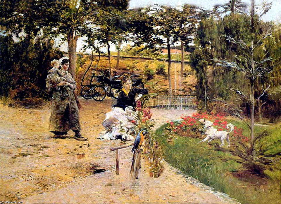 WikiOO.org - 百科事典 - 絵画、アートワーク Giovanni Boldini - 庭で