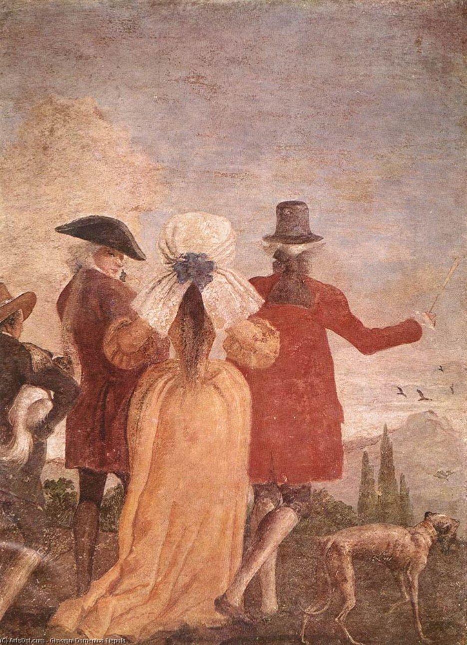 Wikioo.org - The Encyclopedia of Fine Arts - Painting, Artwork by Giovanni Domenico Tiepolo - The Walk