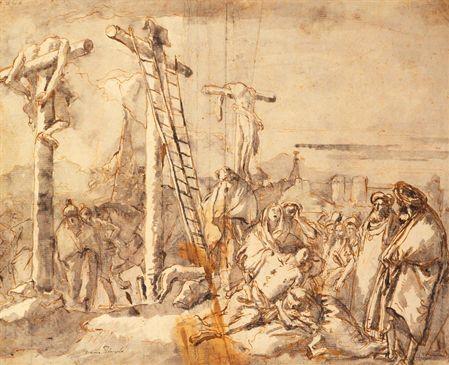 Wikioo.org - The Encyclopedia of Fine Arts - Painting, Artwork by Giovanni Domenico Tiepolo - Lamentation at the Foot of the Cross