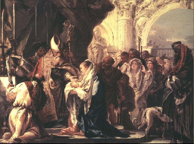 Wikoo.org - موسوعة الفنون الجميلة - اللوحة، العمل الفني Giovanni Domenico Tiepolo - Presentation in the Temple