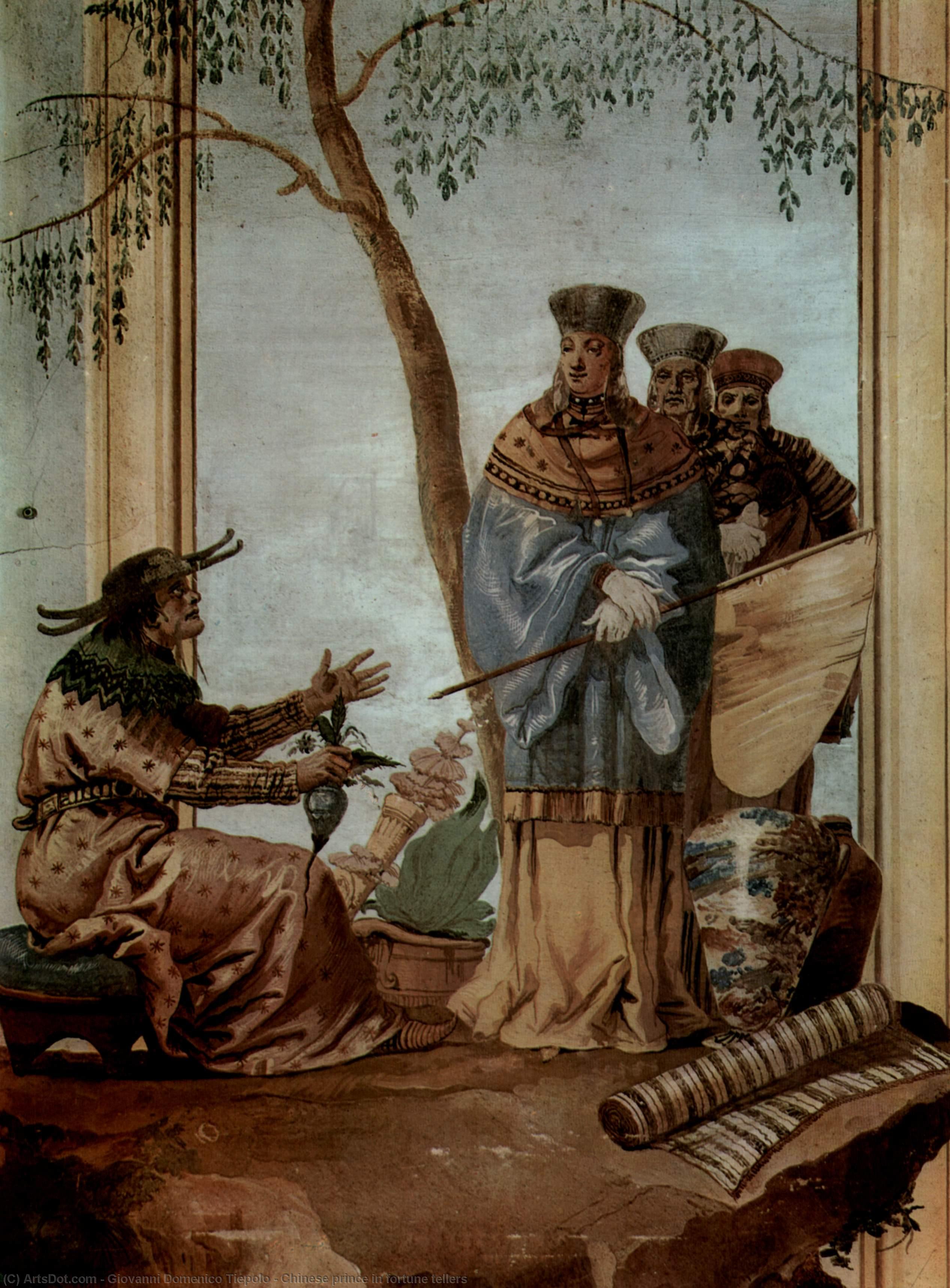 WikiOO.org - Енциклопедия за изящни изкуства - Живопис, Произведения на изкуството Giovanni Domenico Tiepolo - Chinese prince in fortune tellers