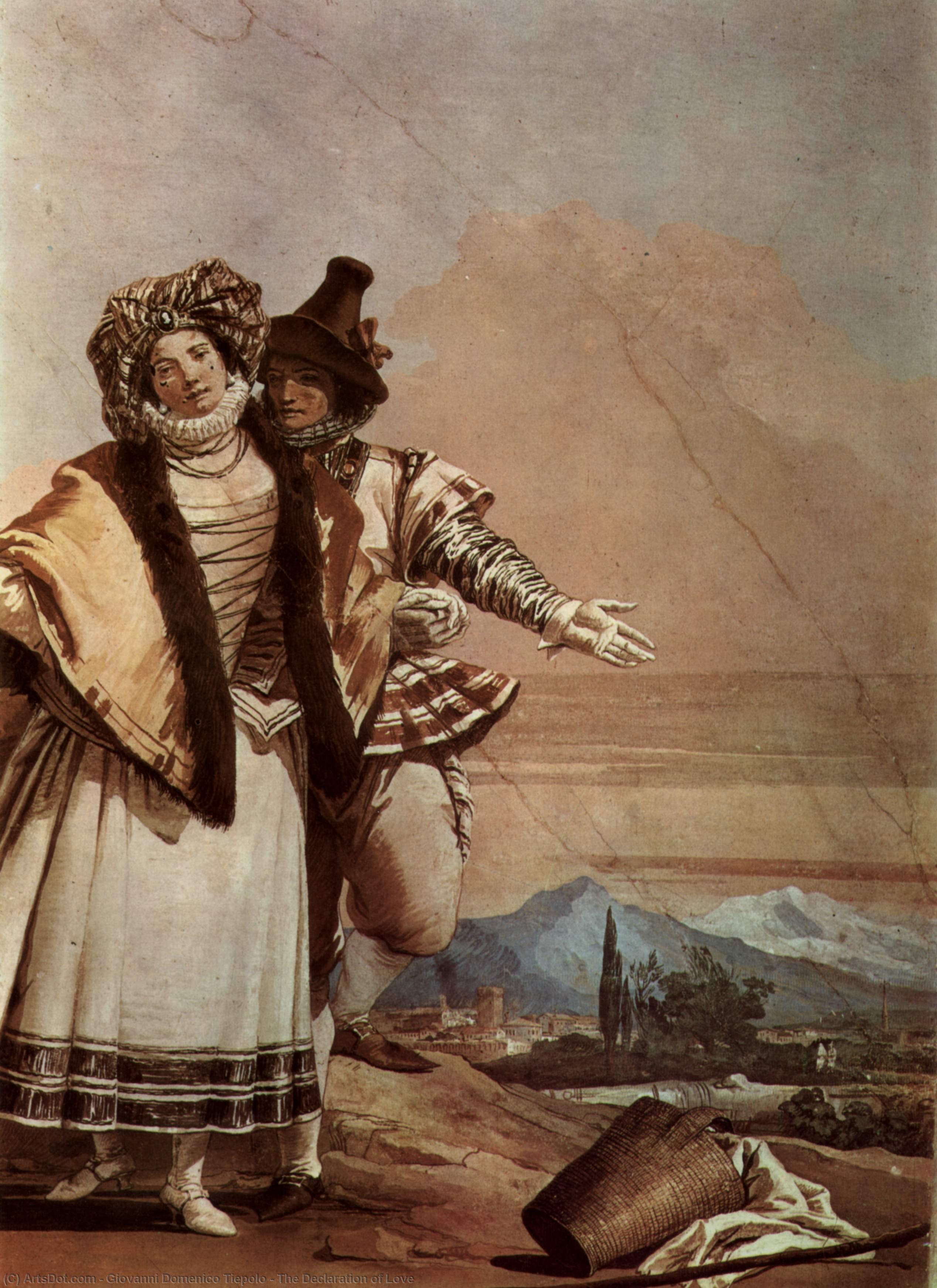 Wikioo.org – L'Enciclopedia delle Belle Arti - Pittura, Opere di Giovanni Domenico Tiepolo - La Dichiarazione di  amore