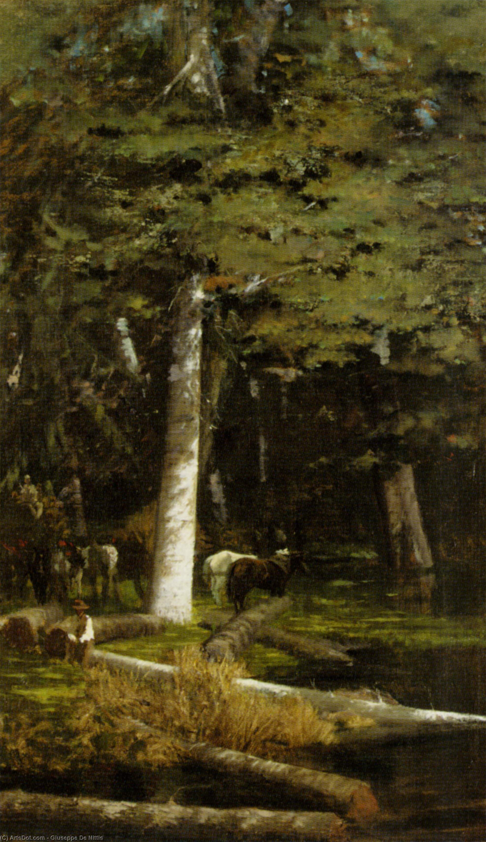 Wikioo.org - The Encyclopedia of Fine Arts - Painting, Artwork by Giuseppe De Nittis - In the Forest