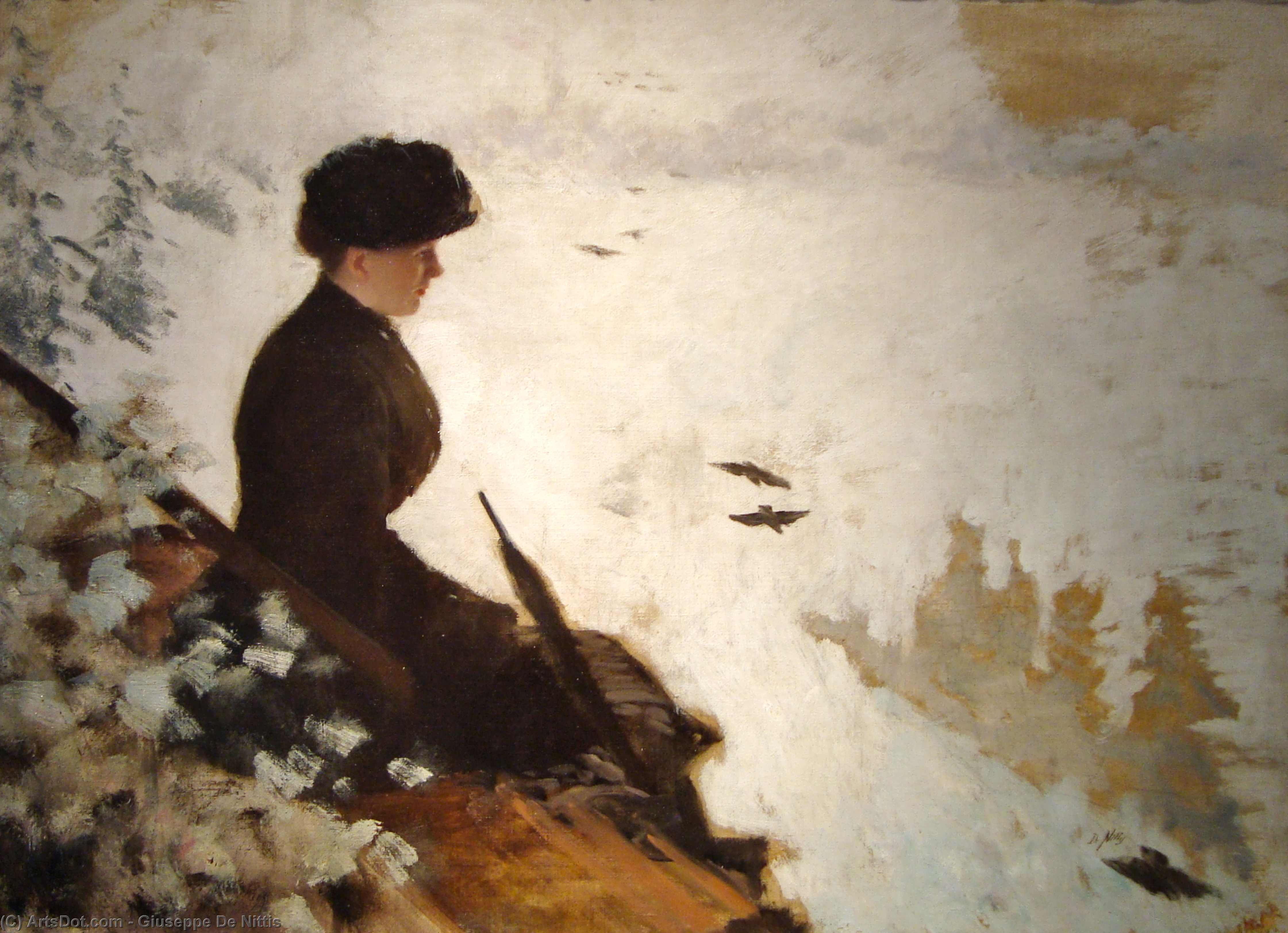 Wikioo.org - The Encyclopedia of Fine Arts - Painting, Artwork by Giuseppe De Nittis - Snow Effect