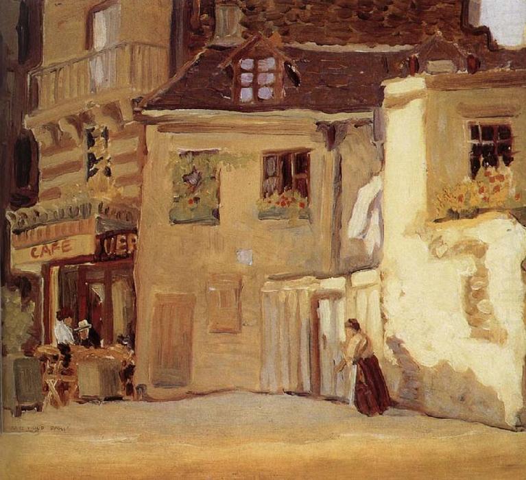WikiOO.org - Encyclopedia of Fine Arts - Lukisan, Artwork Grant Wood - The cafe of Paris corner