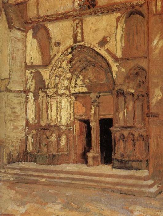 WikiOO.org - Encyclopedia of Fine Arts - Maleri, Artwork Grant Wood - The Church doorway