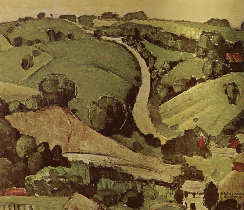 Wikioo.org - The Encyclopedia of Fine Arts - Painting, Artwork by Grant Wood - The Stone of Wall 1