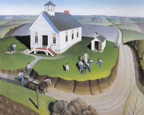 Wikioo.org - The Encyclopedia of Fine Arts - Painting, Artwork by Grant Wood - Arbor Day