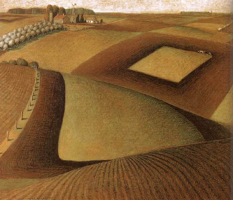 Wikioo.org - The Encyclopedia of Fine Arts - Painting, Artwork by Grant Wood - Break ground