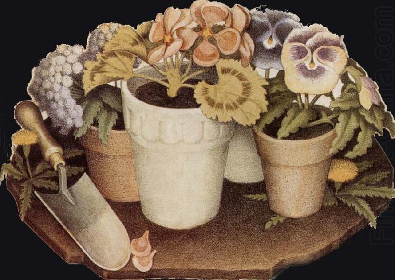 WikiOO.org - 백과 사전 - 회화, 삽화 Grant Wood - Cultivation of Flower