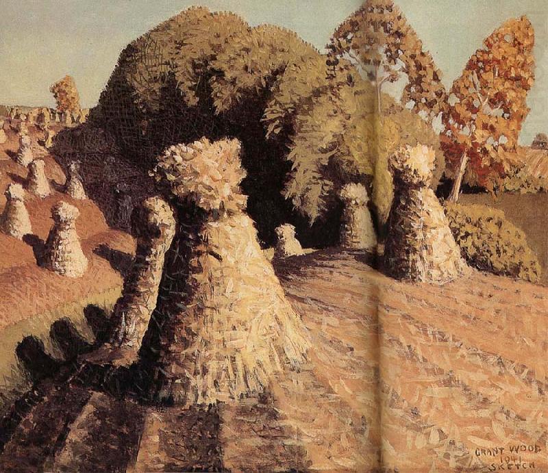 Wikioo.org - สารานุกรมวิจิตรศิลป์ - จิตรกรรม Grant Wood - Iowa's corn field