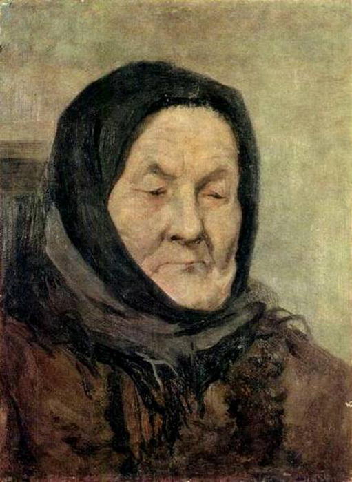 Wikioo.org – La Enciclopedia de las Bellas Artes - Pintura, Obras de arte de Grigoriy Myasoyedov - retrato de mujer mayor