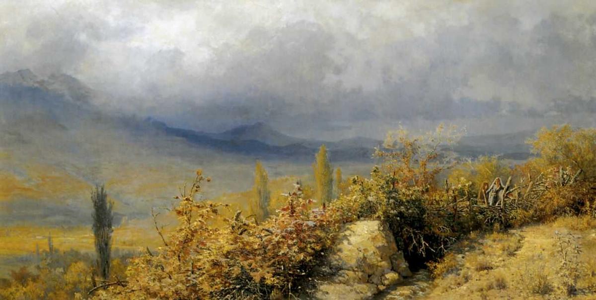 Wikioo.org - The Encyclopedia of Fine Arts - Painting, Artwork by Grigoriy Myasoyedov - Autumn landscape in Crimea
