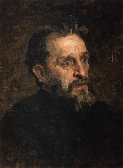 Wikioo.org - The Encyclopedia of Fine Arts - Painting, Artwork by Grigoriy Myasoyedov - Portrait of I. Repin (study)