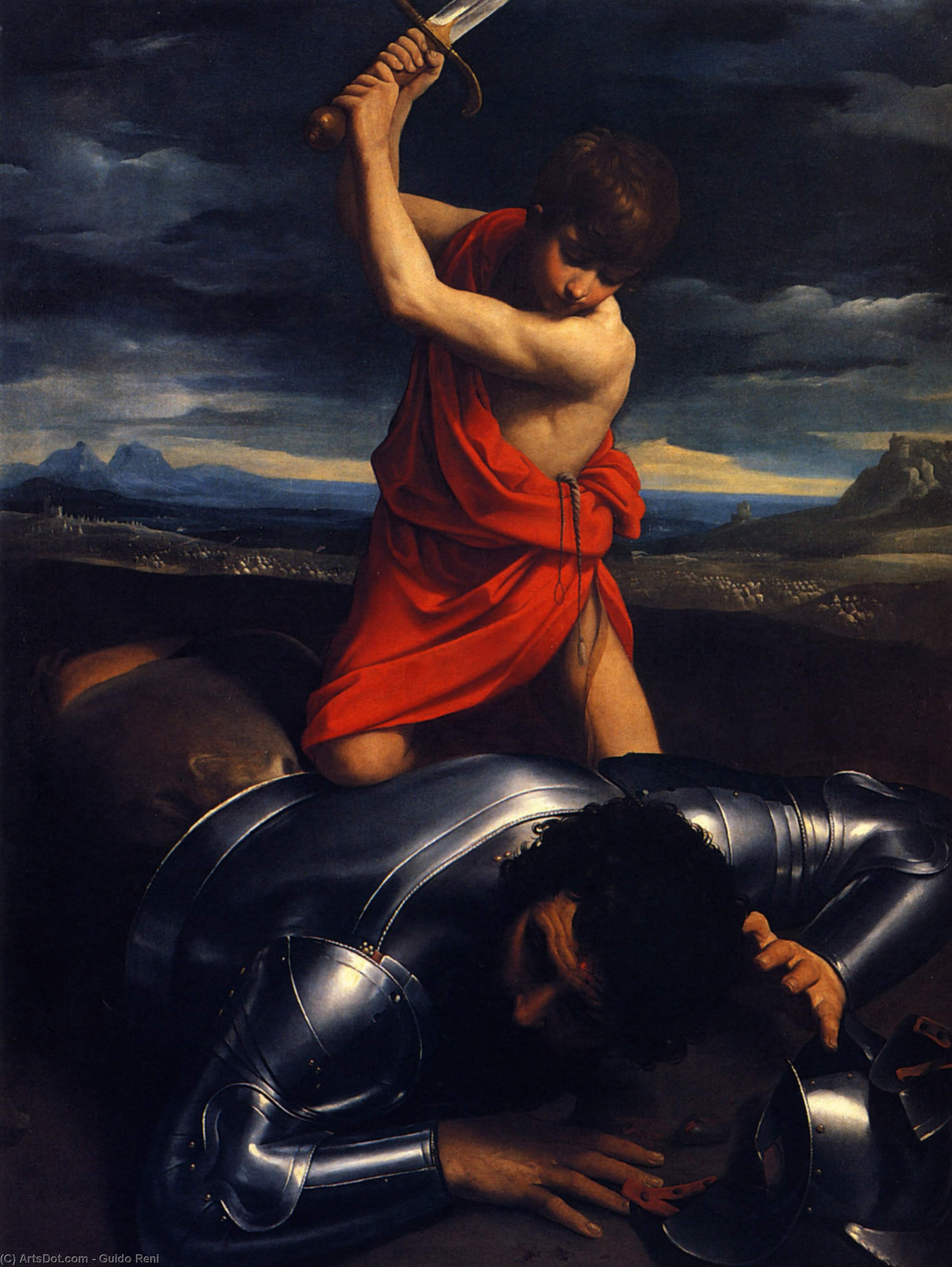 WikiOO.org - Encyclopedia of Fine Arts - Malba, Artwork Reni Guido (Le Guide) - David and Goliath