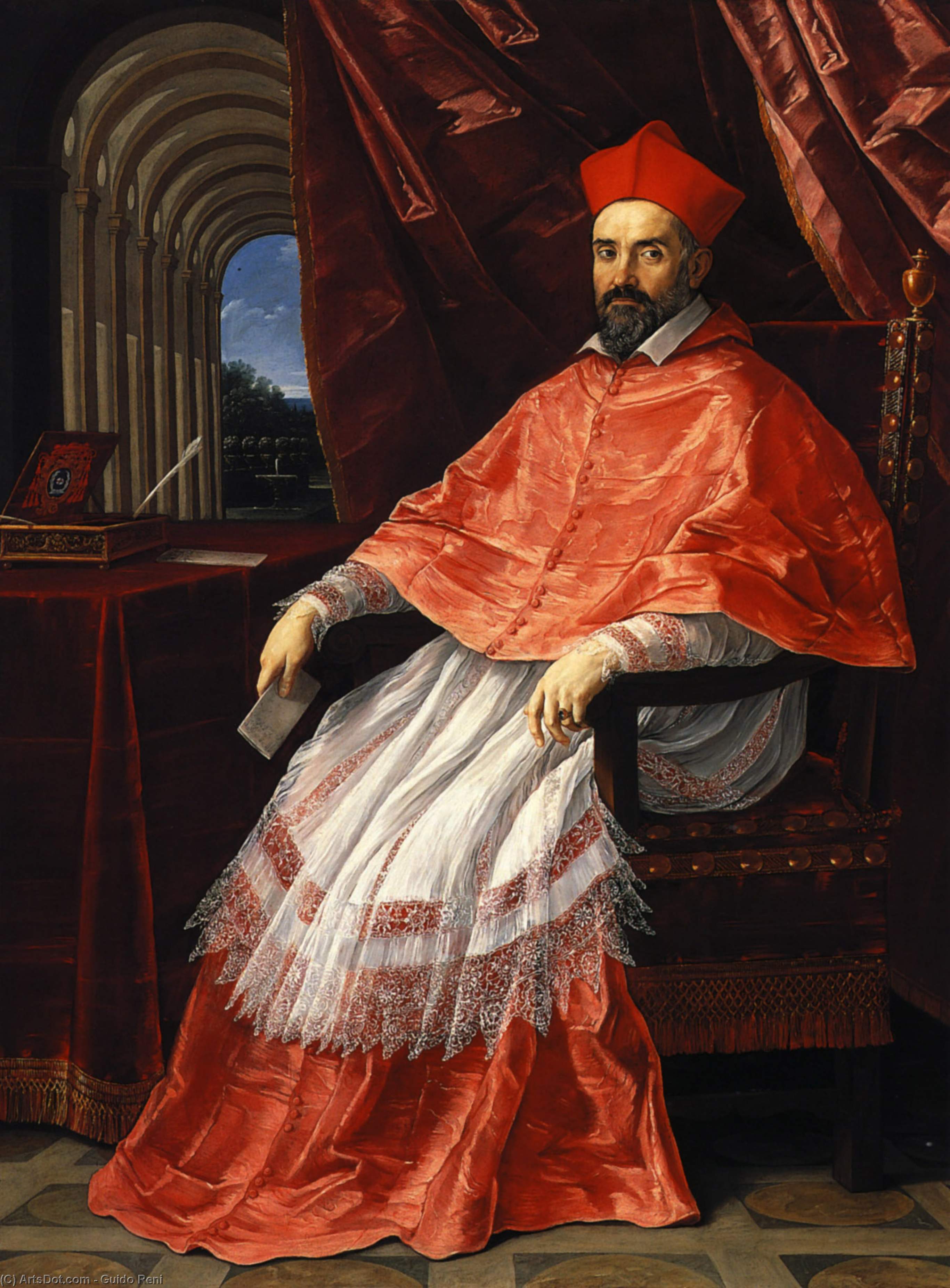 Wikioo.org - The Encyclopedia of Fine Arts - Painting, Artwork by Reni Guido (Le Guide) - Portrait of Cardinal Roberto Ubaldini