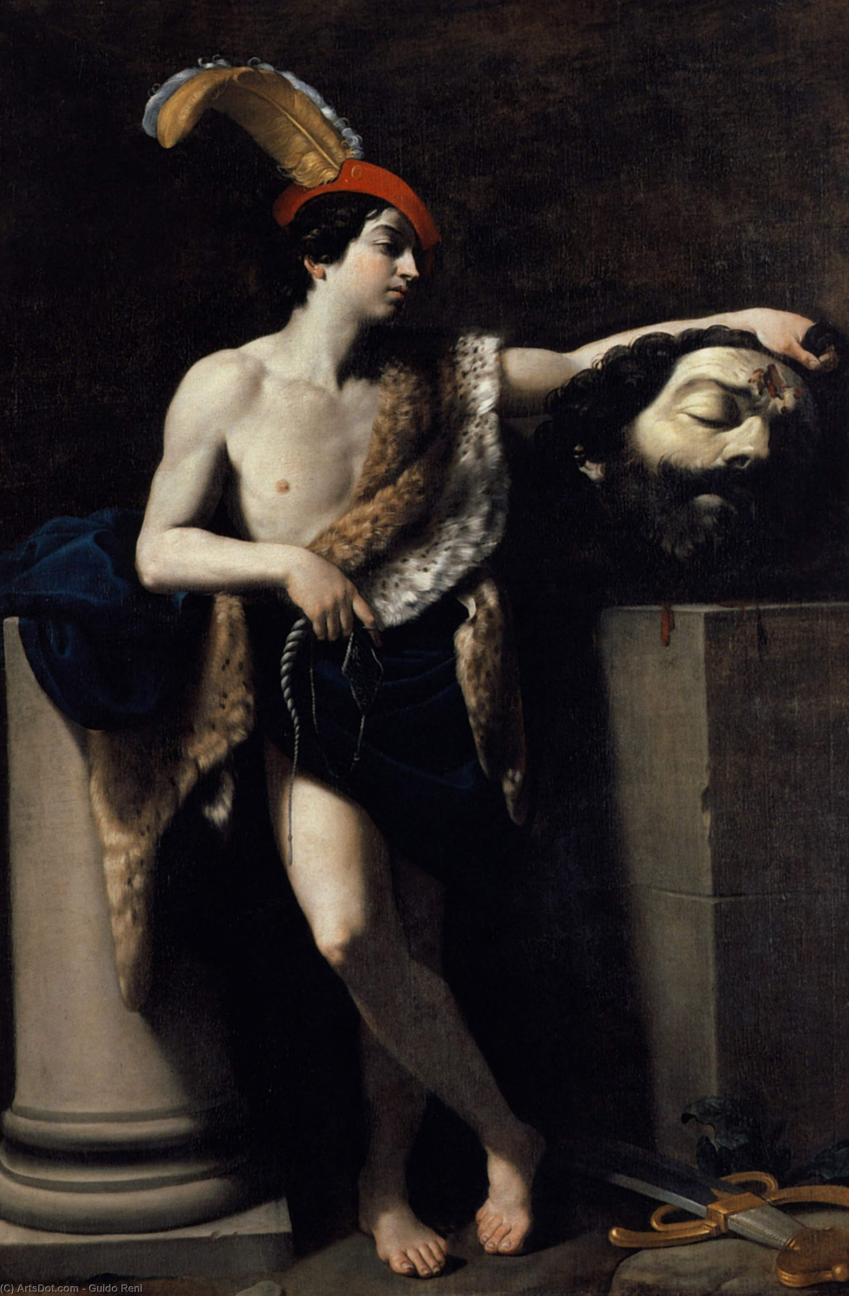 Wikioo.org - The Encyclopedia of Fine Arts - Painting, Artwork by Reni Guido (Le Guide) - David with the head of Goliath
